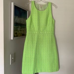 J.Crew Factory lime green tweed dress